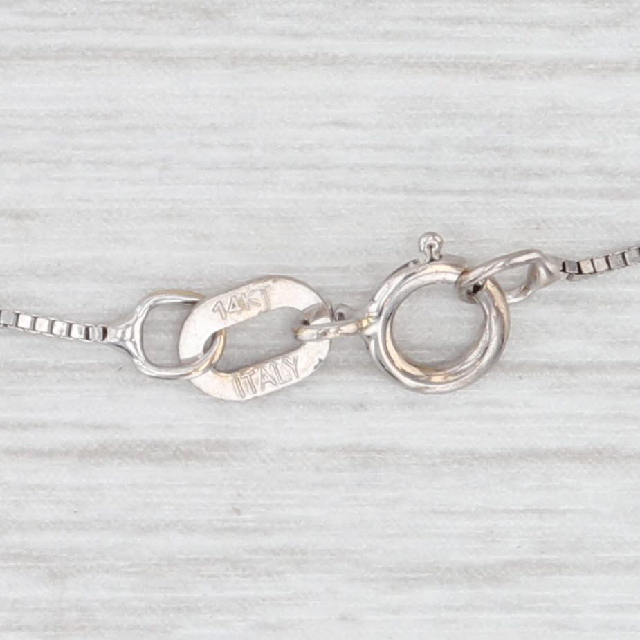 Light Gray 18" 0.5mm Box Chain Necklace 14k White Gold