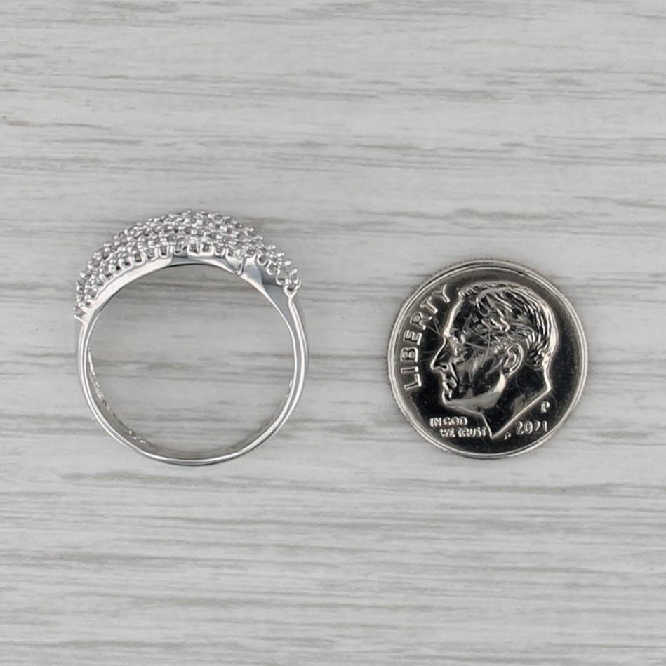 1.07ctw Pave Diamond Overlay Ring 10k White Gold Size 8