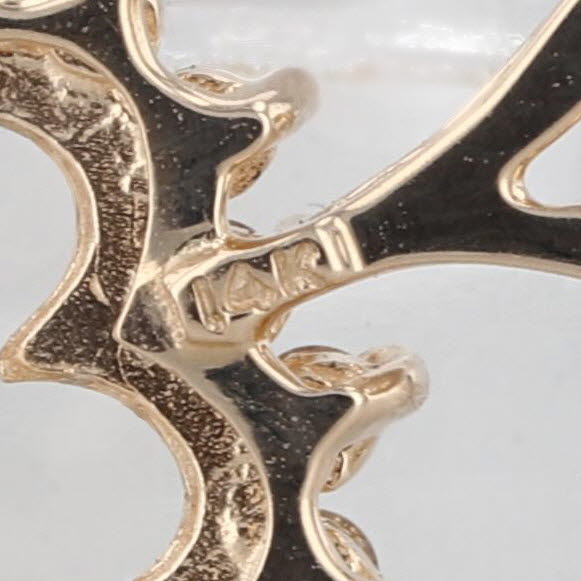0.19ctw Diamond Open Heart Pendant 14k Yellow Gold Small Drop