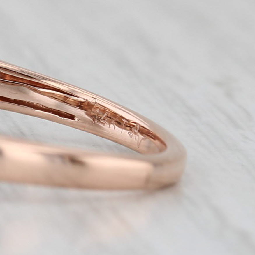 Gray 0.92ctw Diamond Halo Engagement Ring 14k Rose Gold Size 7