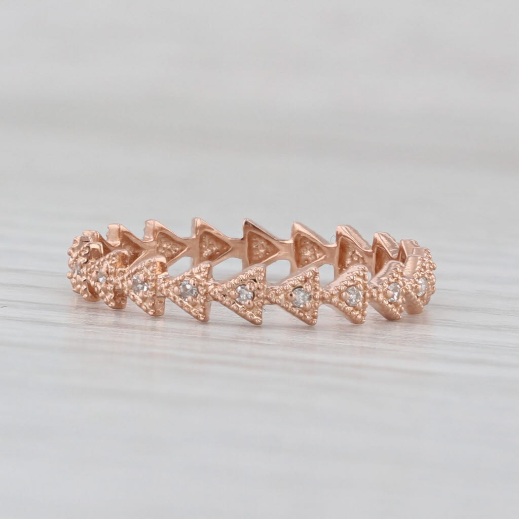 Diamond Eternity Band 14k Rose Gold Size 7 Stackable Wedding Ring