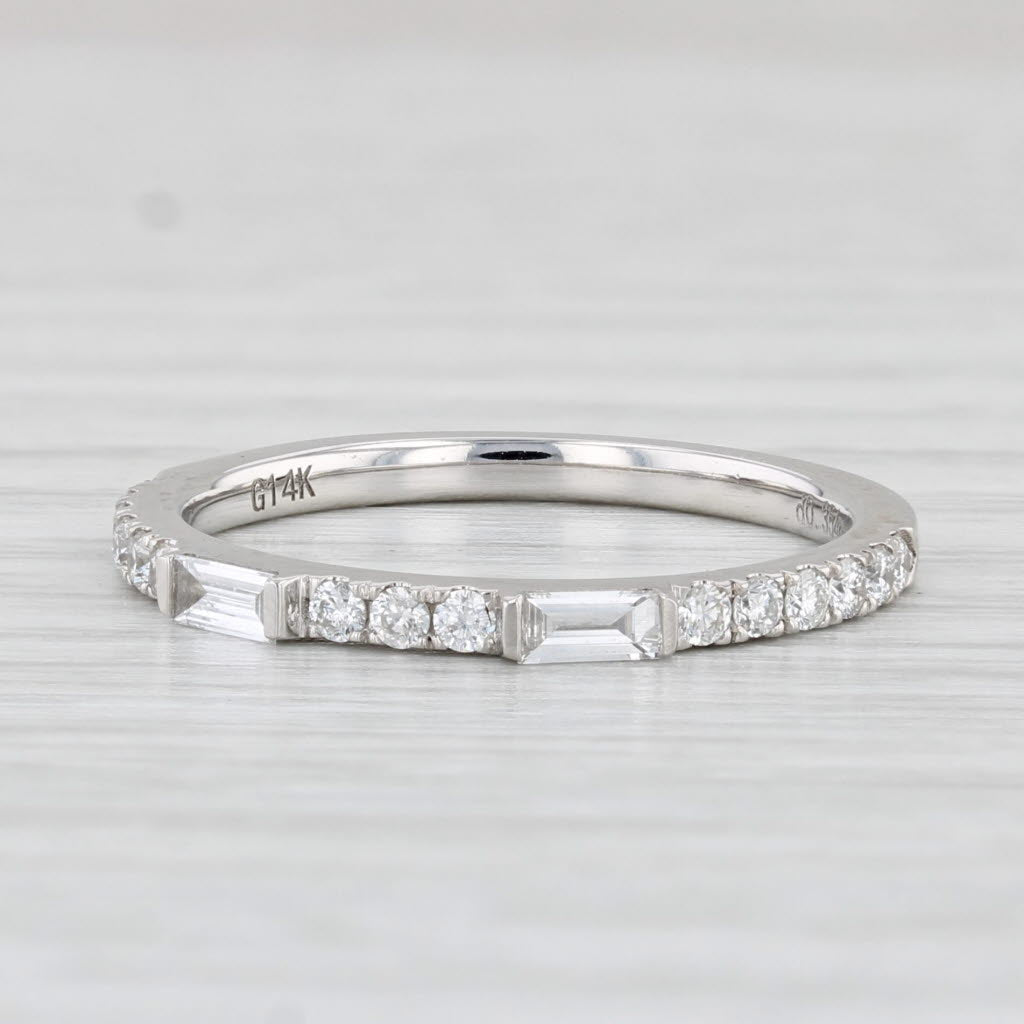 Light Gray New 0.35ctw Diamond Ring 14k White Gold Wedding Band Stackable Size 6.5