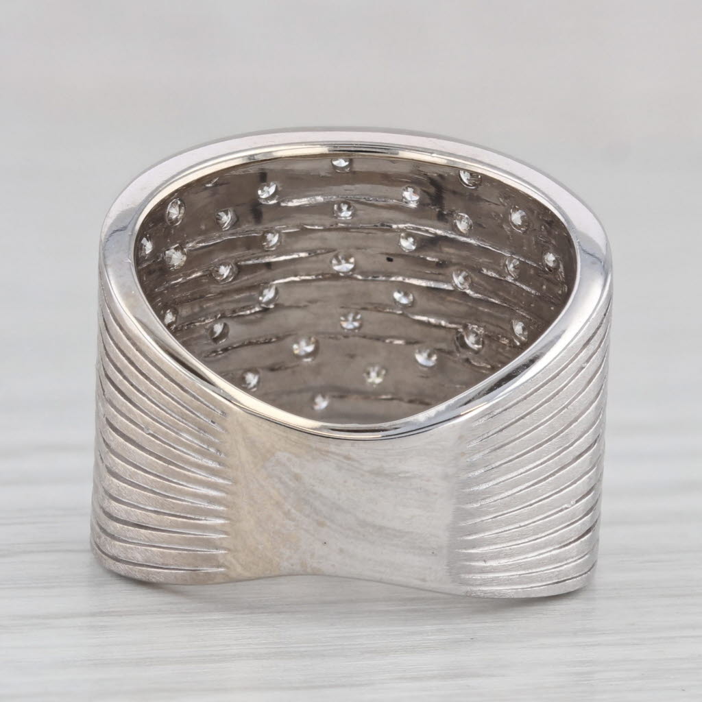 Gray 0.55ctw Diamond Cluster Ring 14k White Gold Size 6.25 Cocktail
