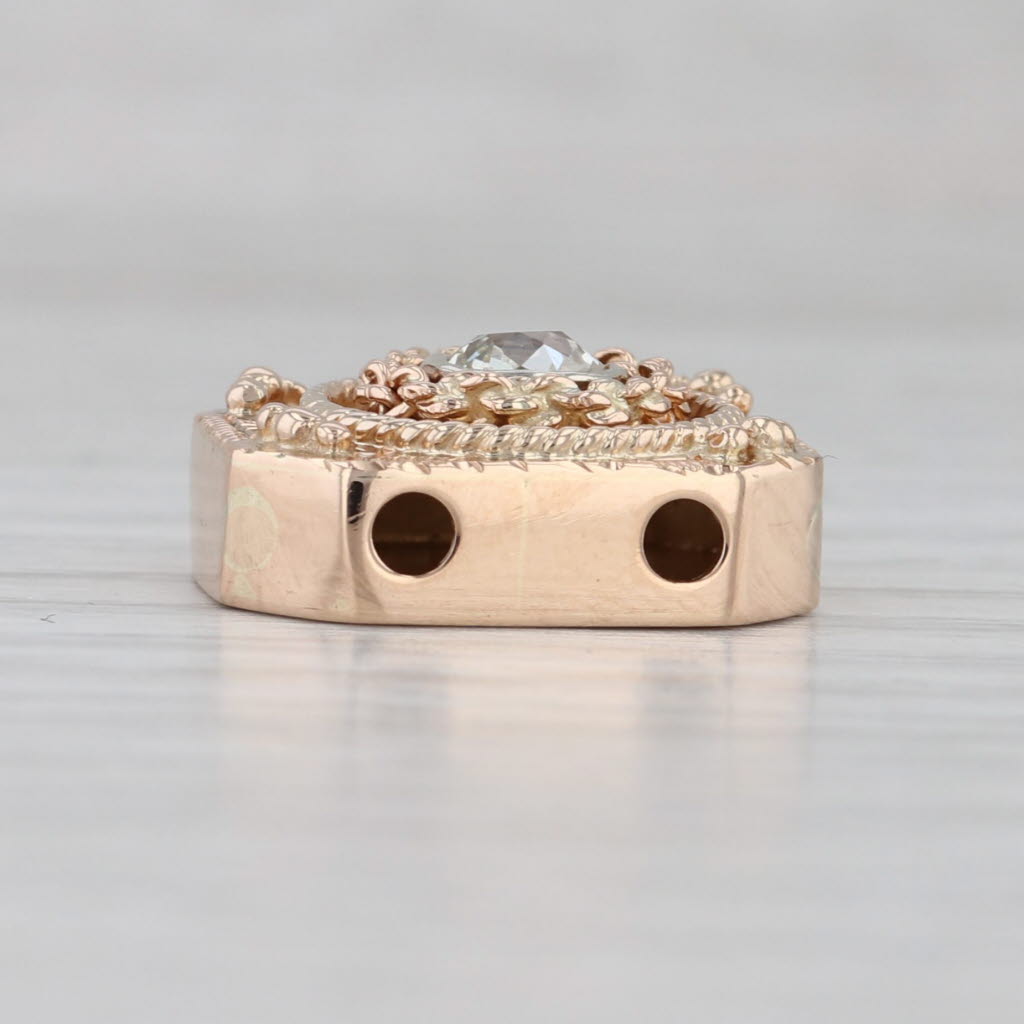 Gray Vintage Ornate 0.52ct Diamond Solitaire Slide Bracelet Charm 14k Yellow Gold
