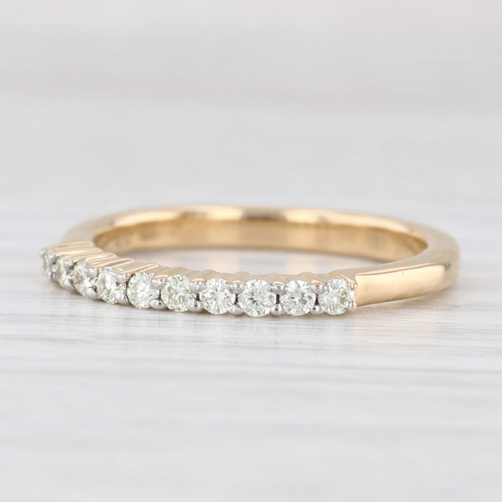 Light Gray 0.25ctw Diamond Wedding Band 18k Yellow Gold Size 7 Ring Stackable COA