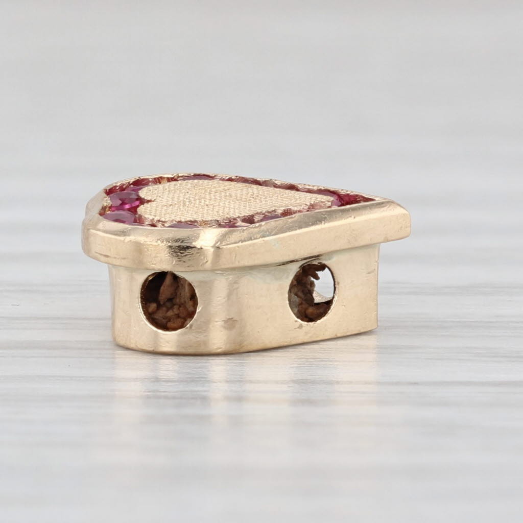 Richard Glatter 0.26ctw Ruby Heart Slide Bracelet Charm 14k Yellow Gold
