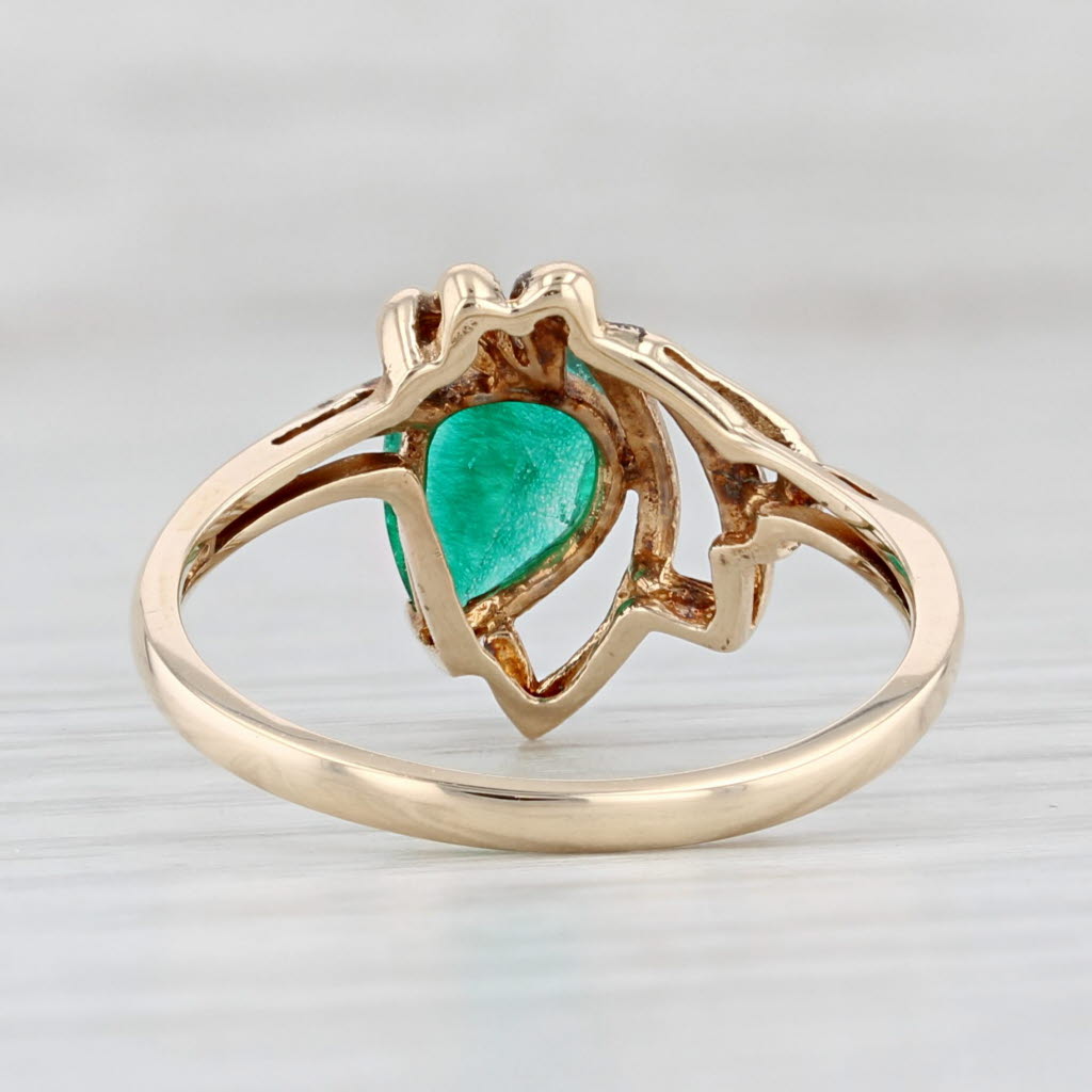 Light Gray 1.15ct Pear Green Quartz Solitaire Ring 10k Yellow Gold Size 7.5