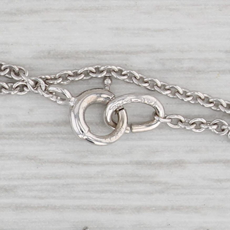 Gray Diamond Pendant Necklace 14k White Gold 16" Cable Chain