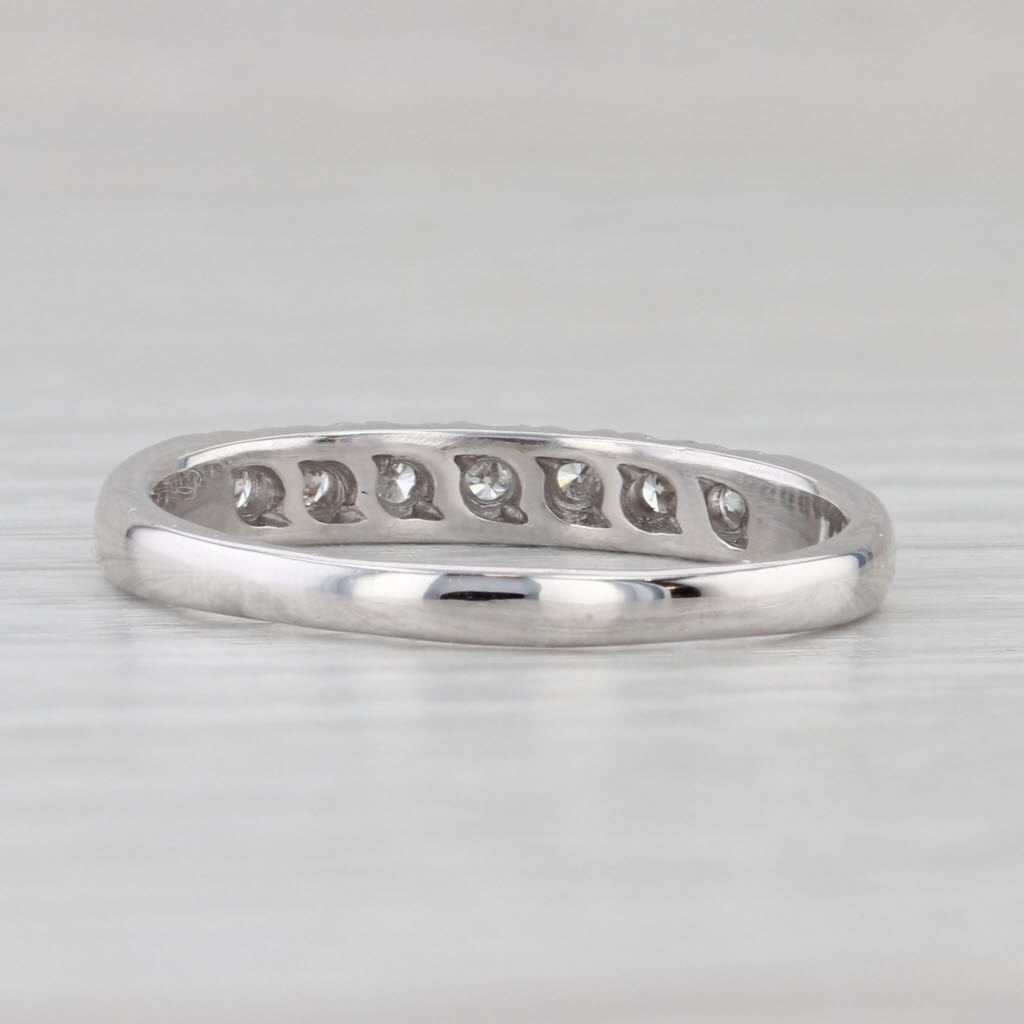 Light Gray 0.18ctw Diamond Wedding Band 14k White Gold Size 8.5 Stackable Anniversary