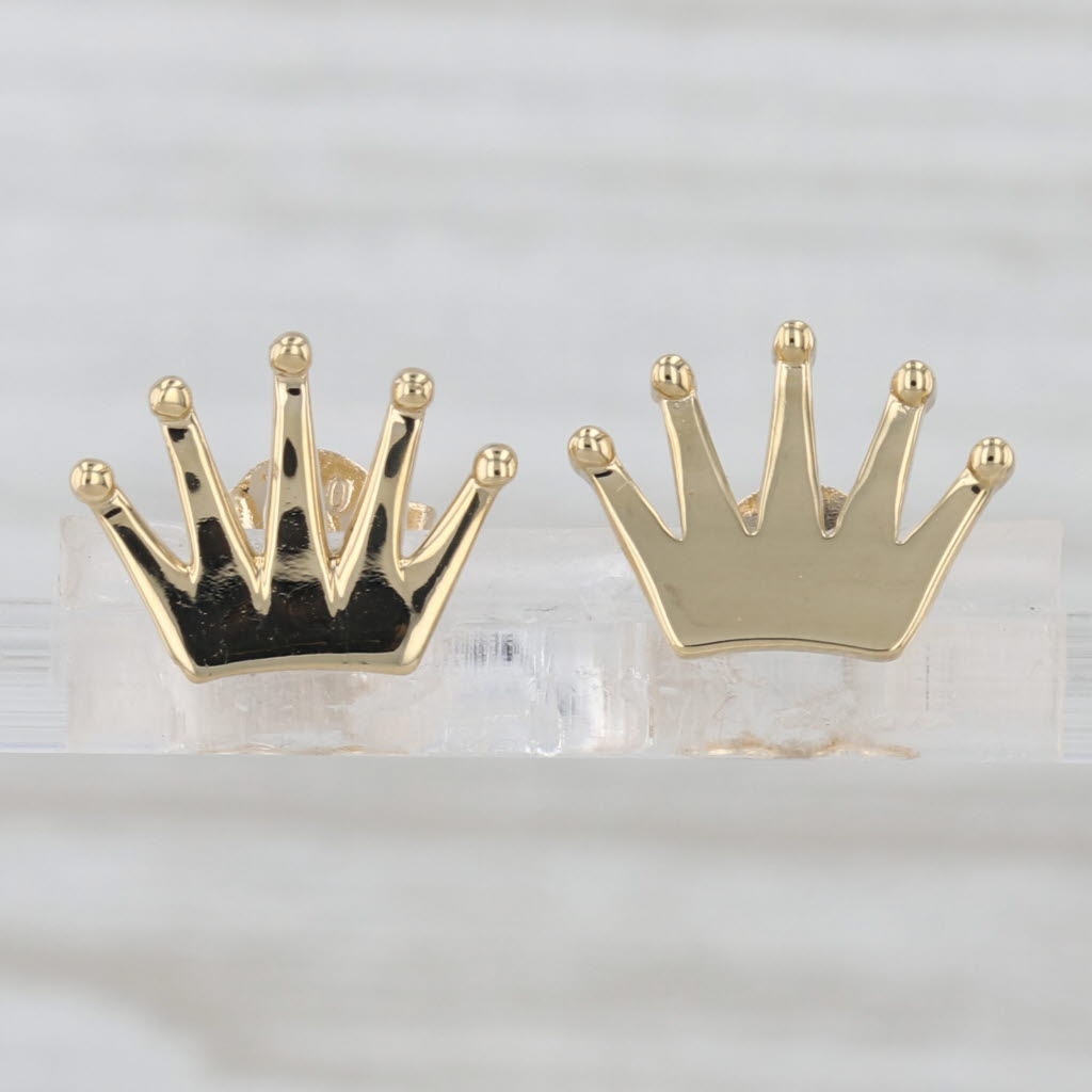 Crown Stud Earrings 18k Yellow Gold Studs