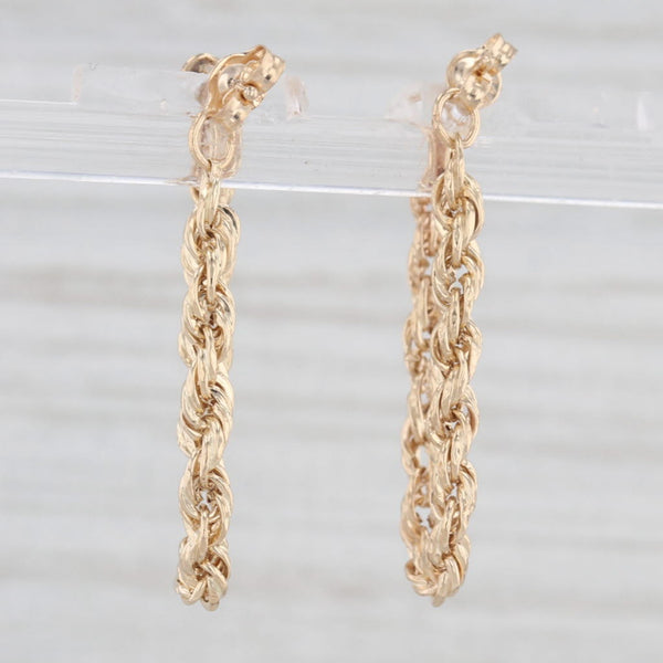 Rope Chain Hoop Earrings 14k Yellow Gold Drops