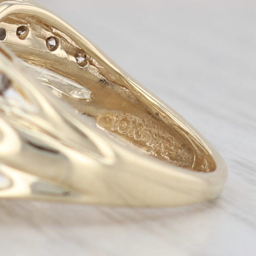 Light Gray 0.39ctw Diamond Knot Ring 10k Yellow Gold Size 5.75 Cocktail