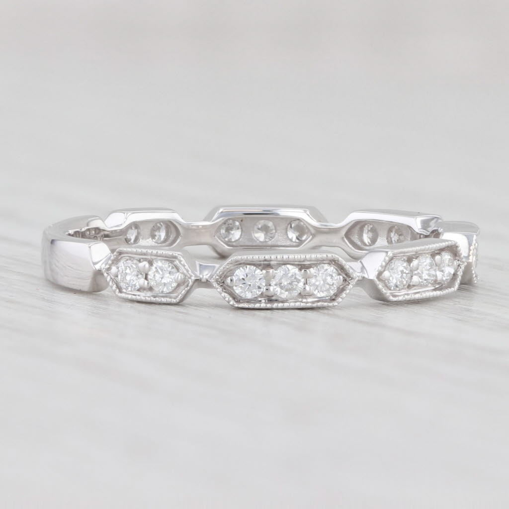 Light Gray New 0.26ctw Diamond Stackable Ring 14k White Gold Wedding Band Size 6.5