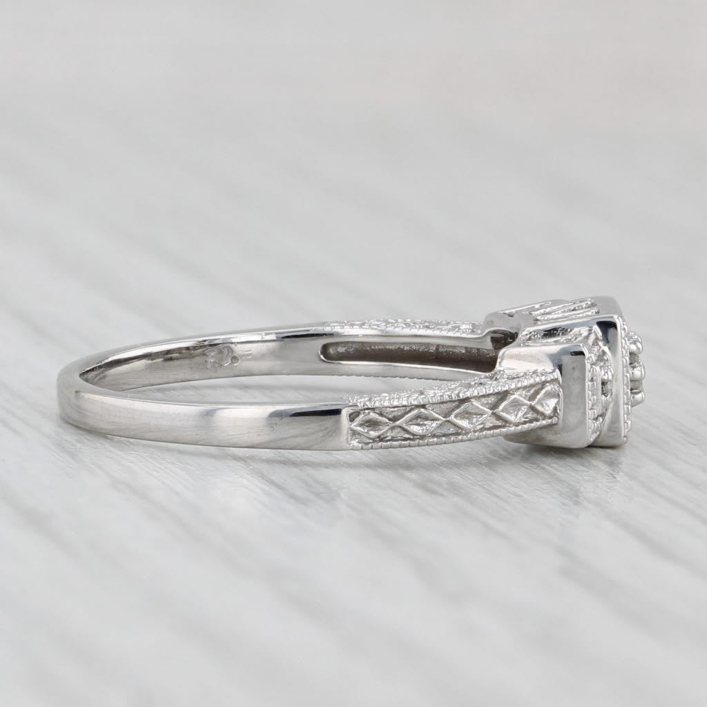 Light Gray Diamond Ring 10k White Gold Size 7 Engagement Style