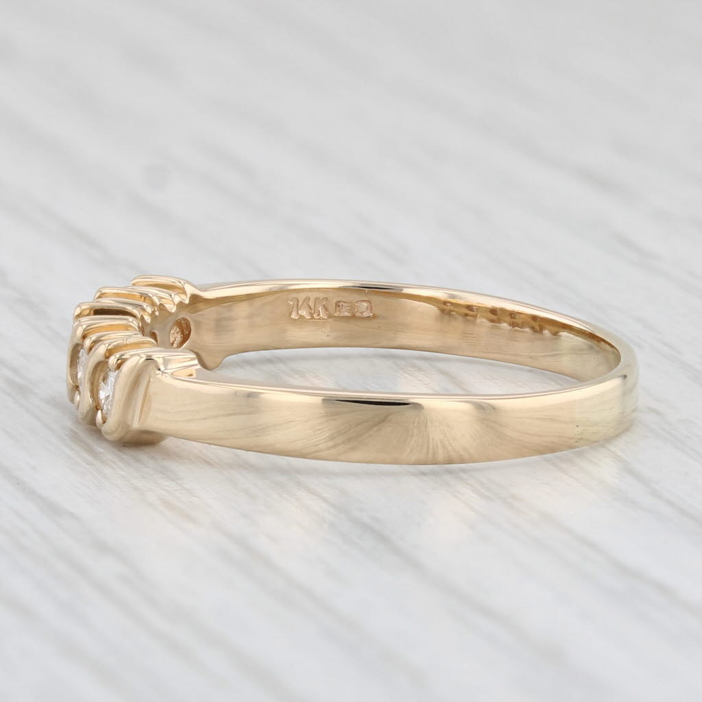 Light Gray 0.35ctw Diamond Wedding Band 14k Yellow Gold Size 12 Stackable Anniversary Ring