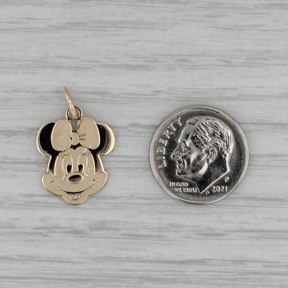 Minnie Mouse Pendant 14k Yellow Gold Disney Cartoon Souvenir Charm