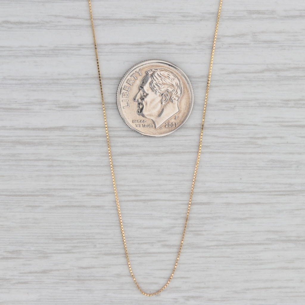 Gray 18" Box Chain Necklace 14k Yellow Gold 0.5mm