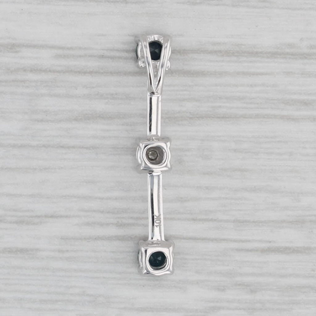 Gray 0.32ctw Sapphire Diamond Journey Pendant 10k White Gold Drop