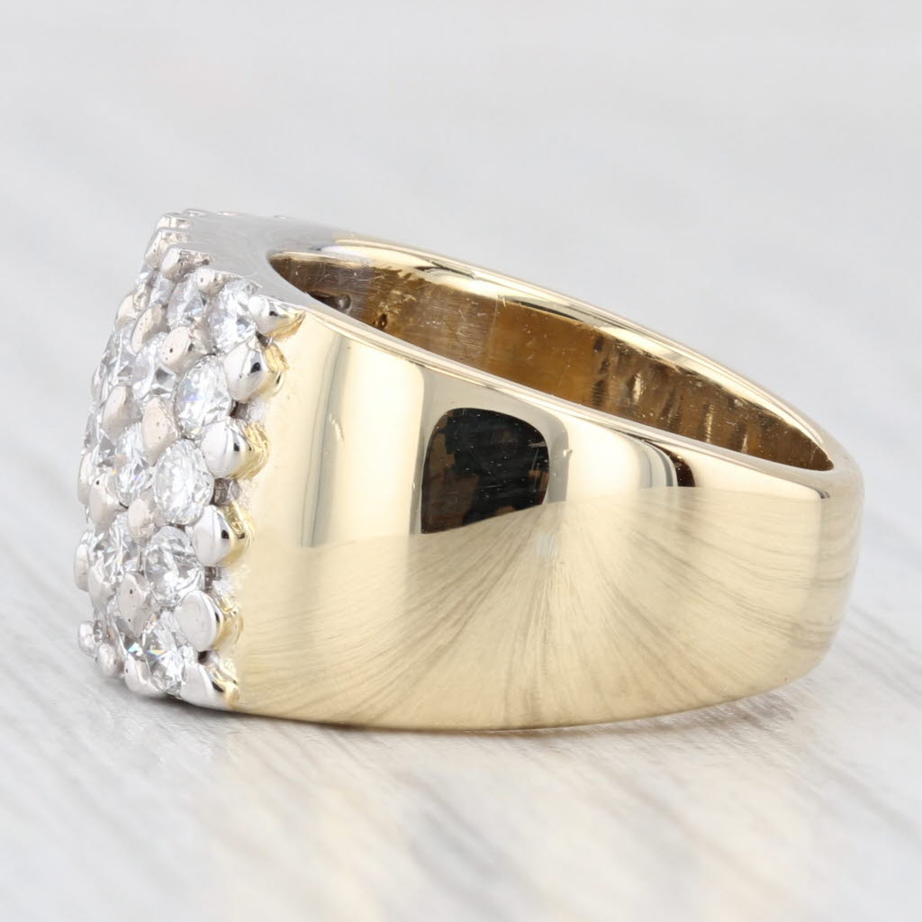 Light Gray 1.50ctw Pave Diamond Cocktail Ring 18k White Yellow Gold Size 5