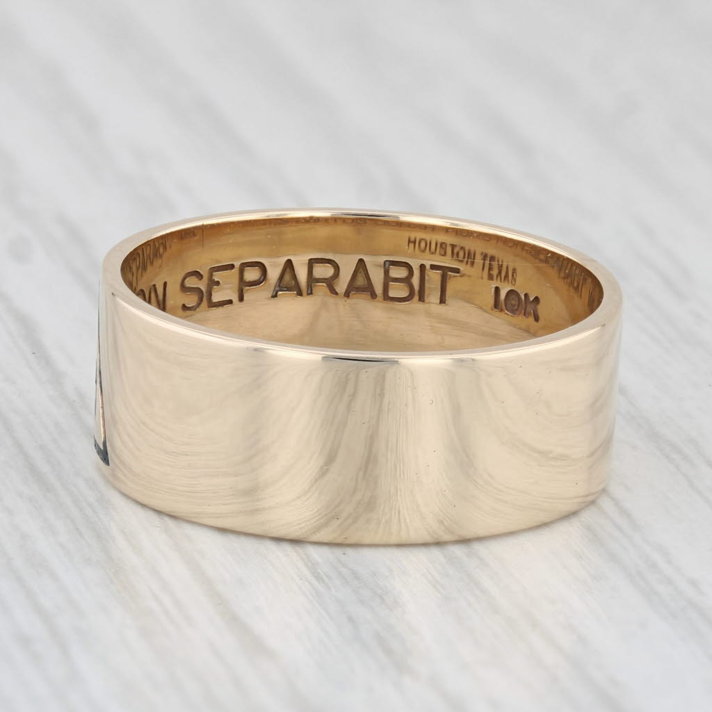 Light Gray 14th Degree Scottish Rite Yod Ring 10k Yellow Gold Size 9.5 Masonic Men's Band