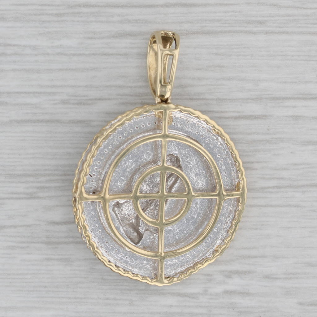 Gray 0.33ctw Diamond Framed Prayer Hands Medallion Pendant 10k Yellow Gold