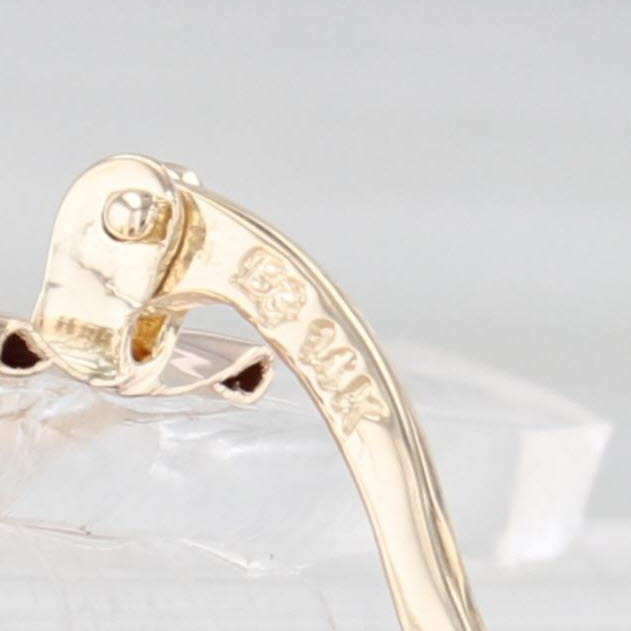 Concave Hoop Earrings 14k Yellow Gold Snap Top Round Hoops