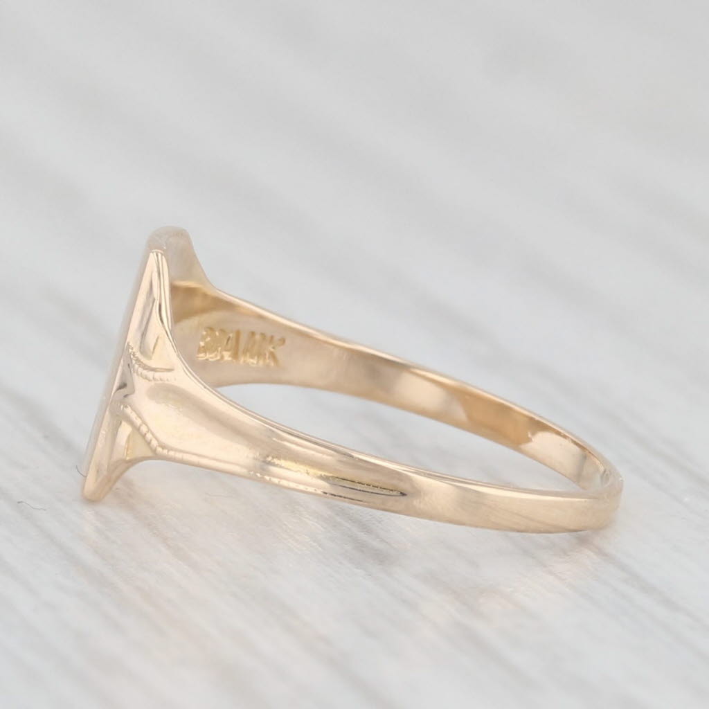 Light Gray Vintage Engravable Baby Ring 10k Yellow Gold Small Size 2.75 Band
