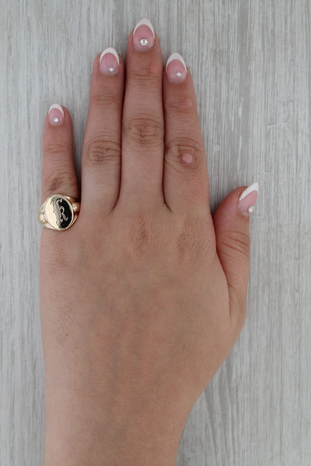 Old English Letter K Signet Ring 10k Yellow Gold Size 6 Engraved Initial