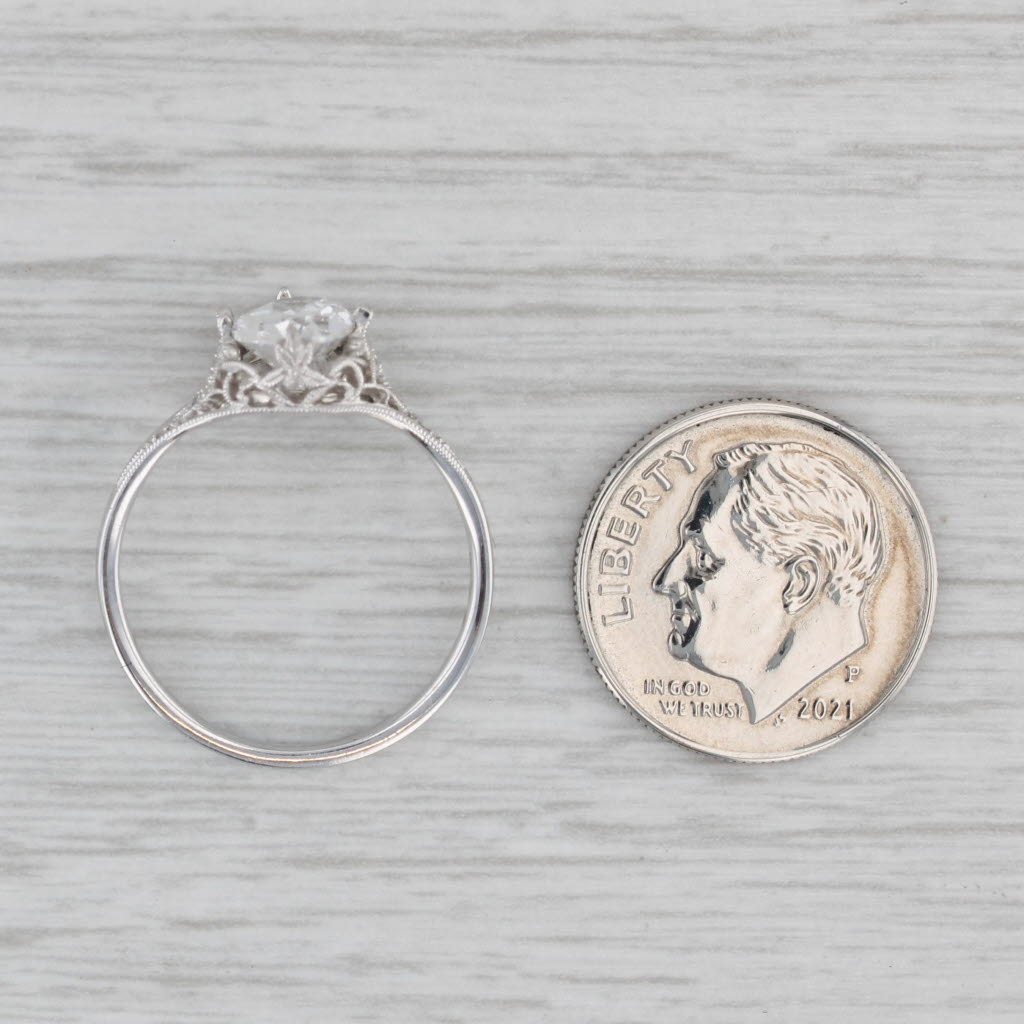 Gray New Beverley K Oval Semi Mount Diamond Ring 14k White Gold Size 6.75 Filigree