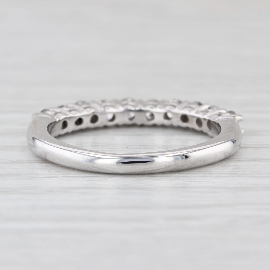 0.90ctw Diamond Wedding Band 14k White Gold Size 10 Stackable Annivesary Ring