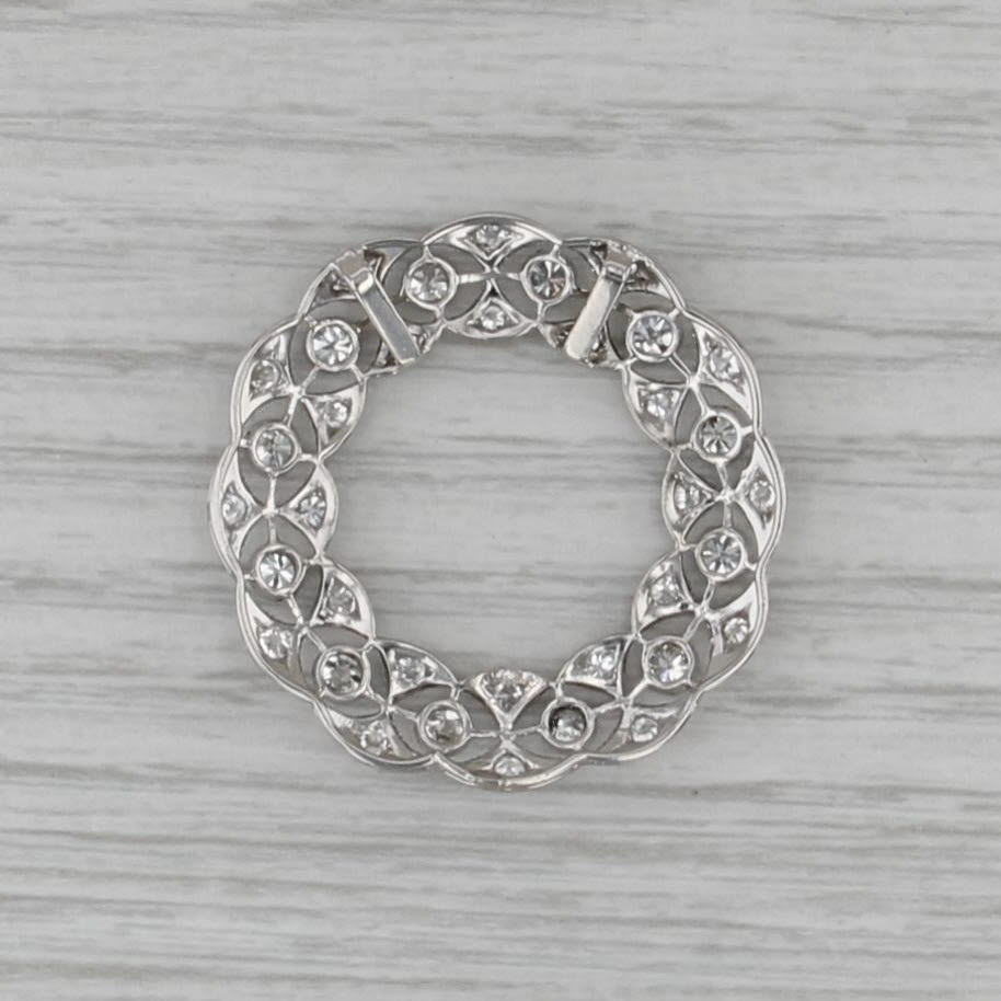 Antique 1.70ctw Diamond Wreath Pendant Platinum Palladium Eternity Circle