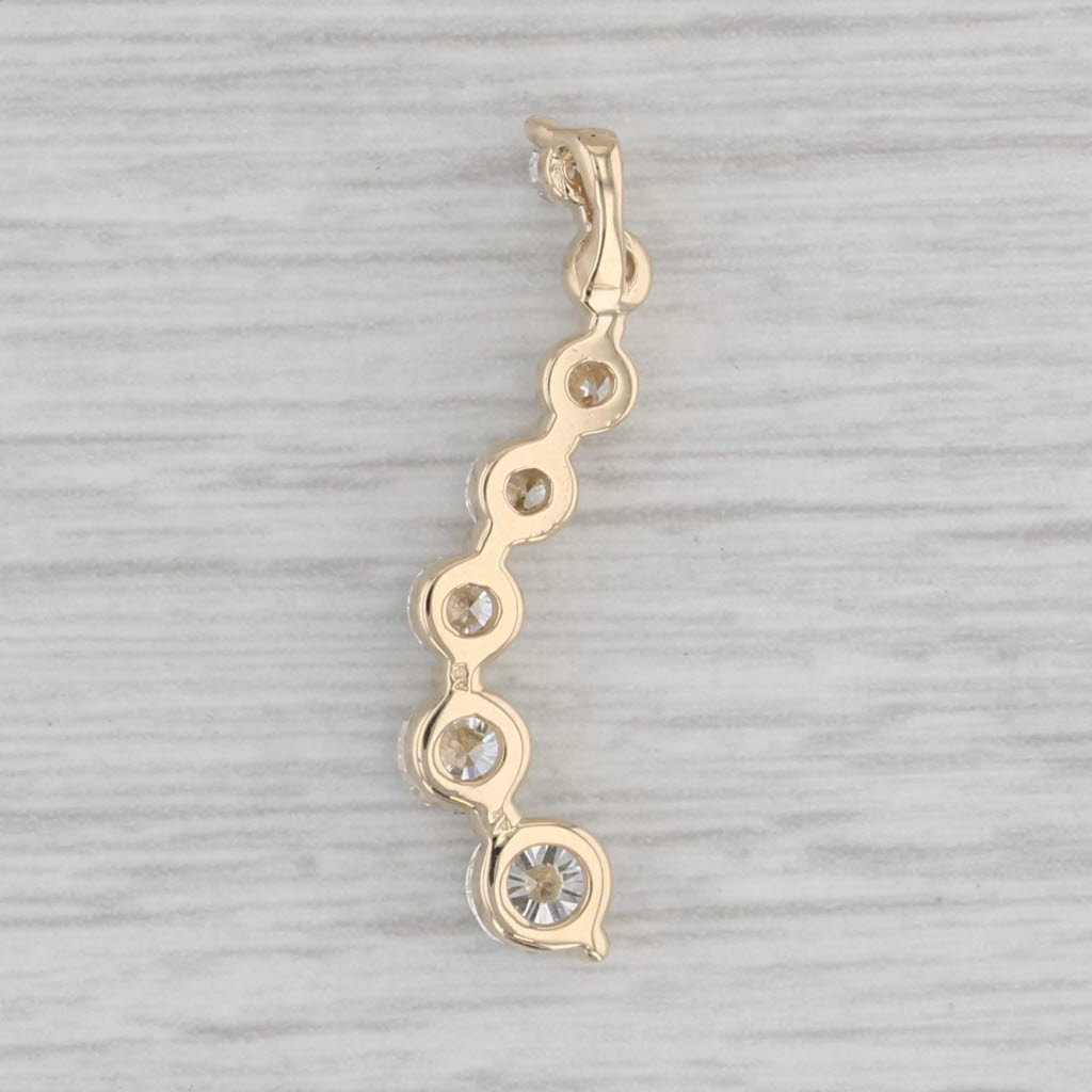 Gray 1ctw Tapering Diamond Journey Pendant 14k Yellow Gold
