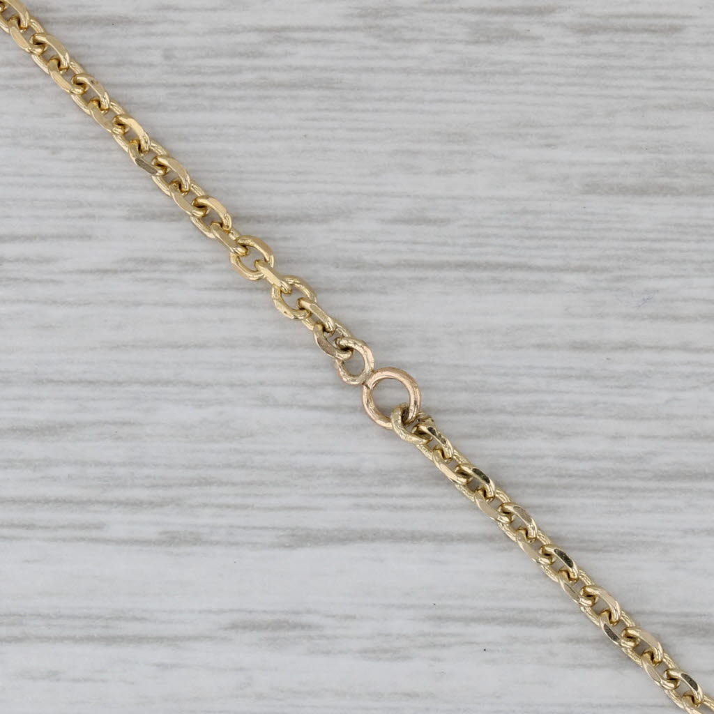Gray Cable Chain Ankle Bracelet 14k Yellow Gold 8" 9.25" Anklet