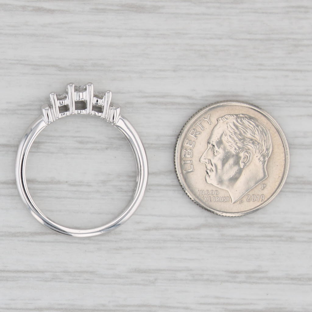 Light Gray 0.19ctw Diamond 3-Stone Ring 10k White Gold Size 7 Engagement