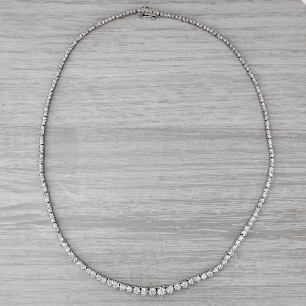 4.20ctw Graduated Diamond Tennis Necklace 14k White Gold 18"