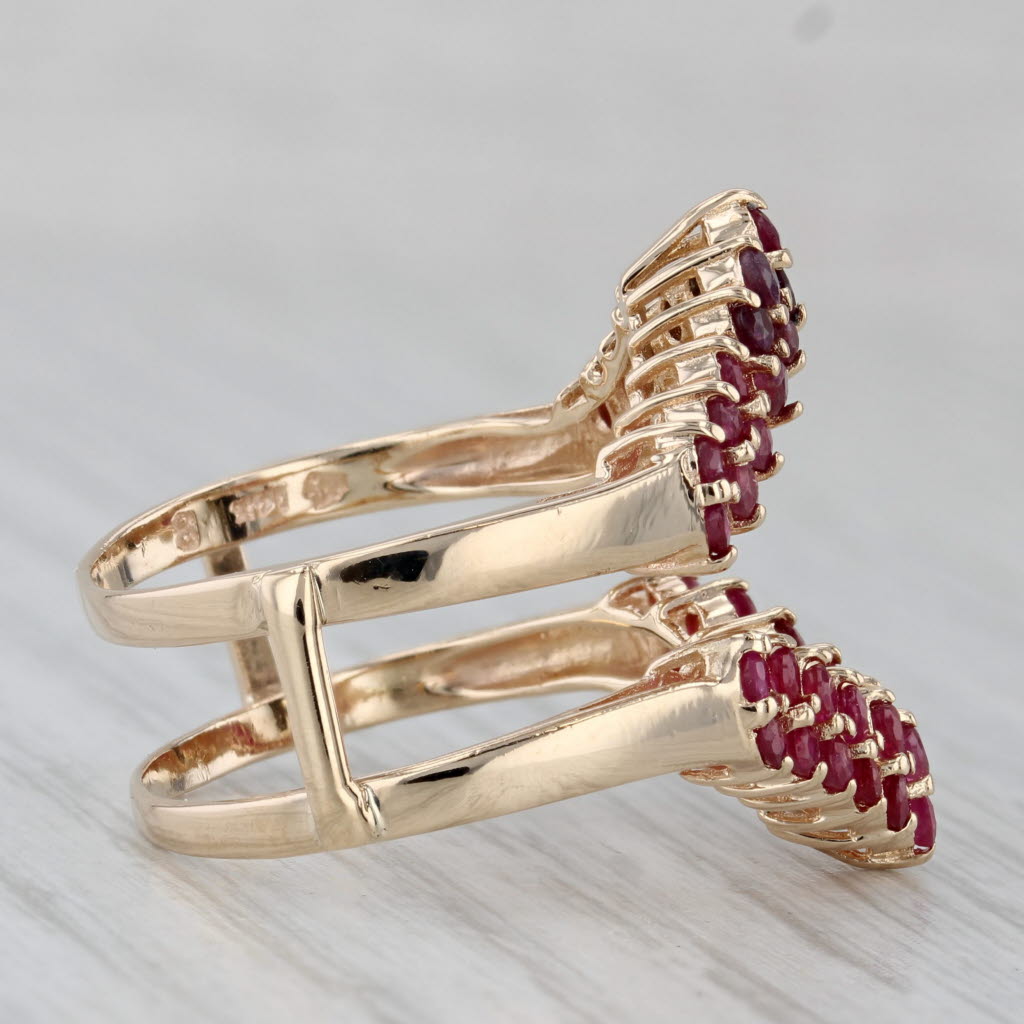 Gray 1.28ctw Ruby Ring Jacket Enhancer 14k Yellow Gold Size 7.5