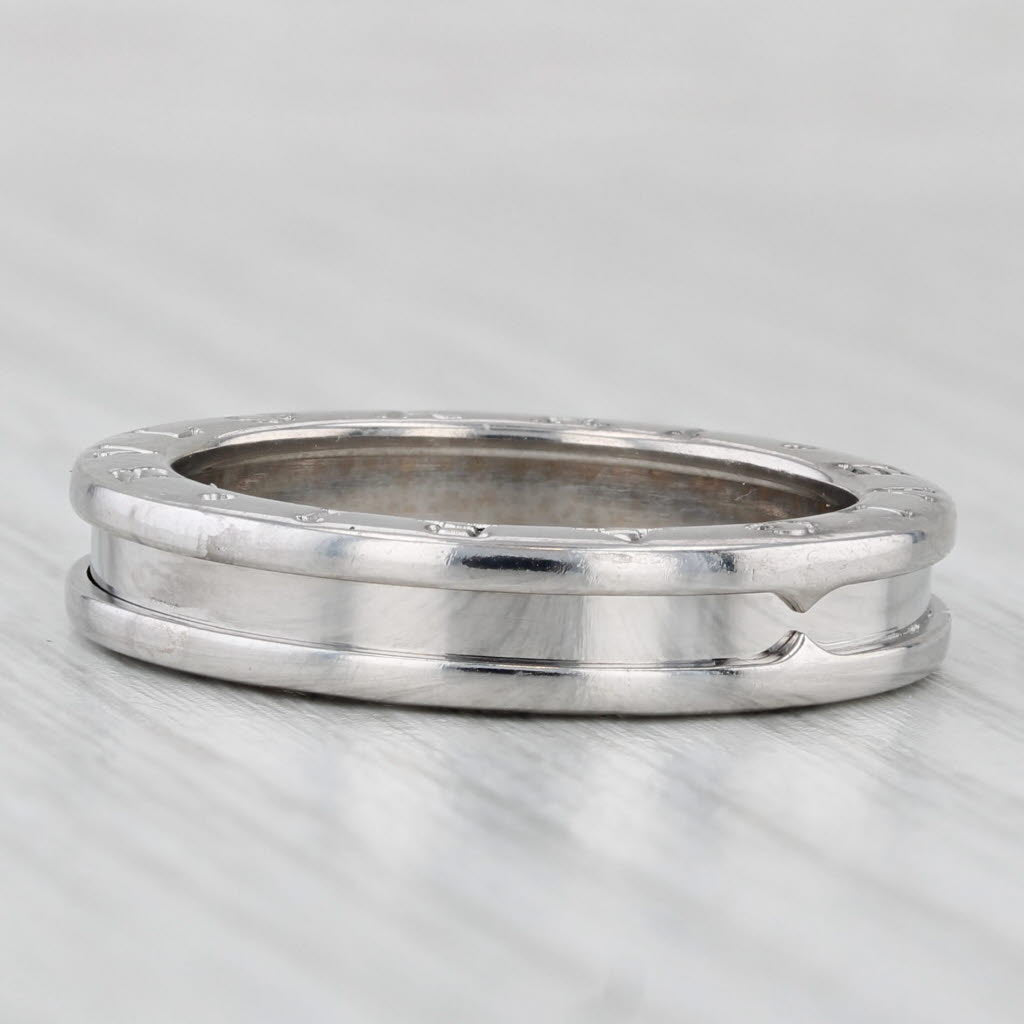 Light Gray Bulgari B Zero One Band 18k White Gold Ring Size 8.5 58 Stackable
