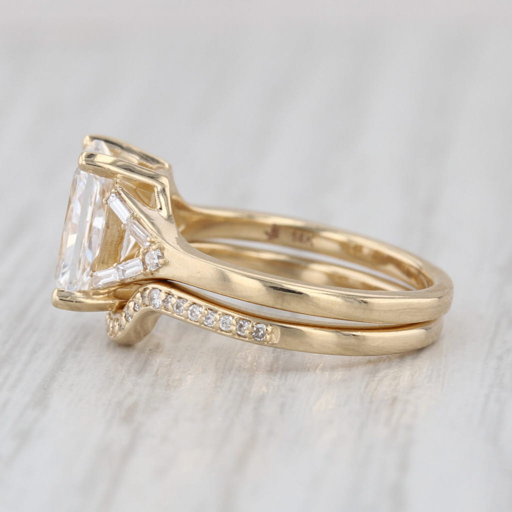 1.92ctw IGI Lab Created Diamond Engagement Ring Wedding Band Bridal Set 14k Gold