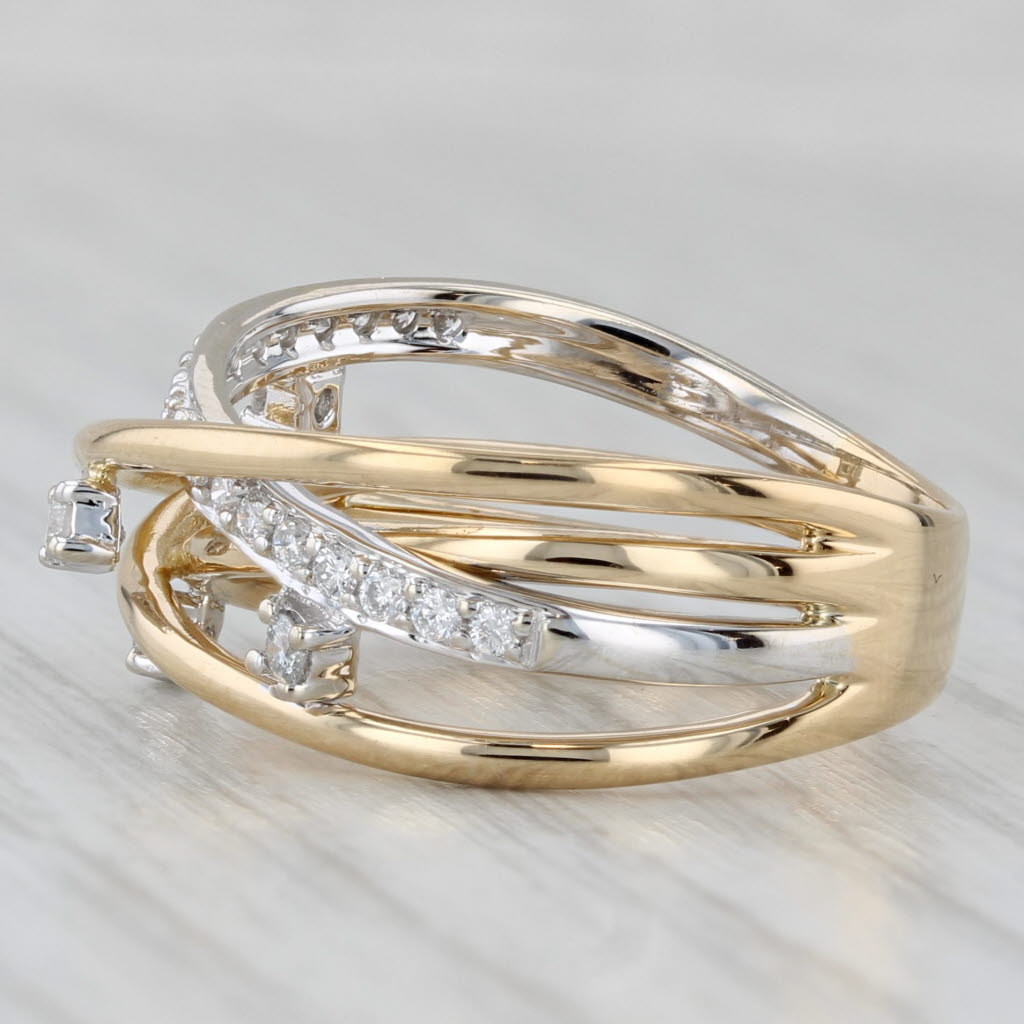 Gray 0.28ctw Diamond Orbit Multiband Ring 18k Yellow Gold Size 7.25