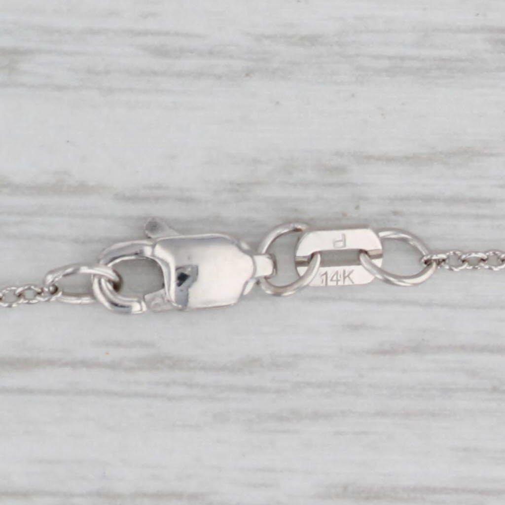 Gray 0.22ctw Diamond 5-Stone Necklace 14k White Gold 16.25" Cable Chain