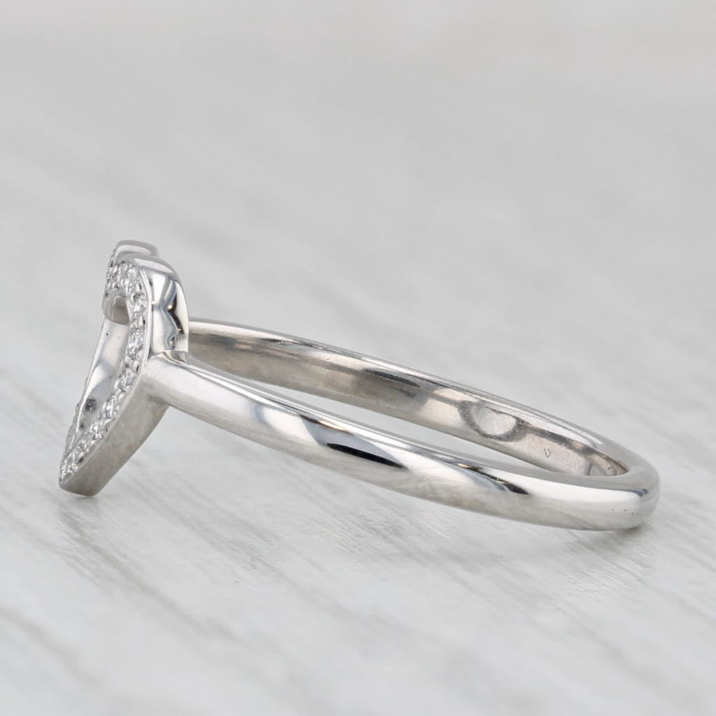 Light Gray Tiffany & Co Class Open Heart Ring w/ Box 950 Platinum Size 6.5