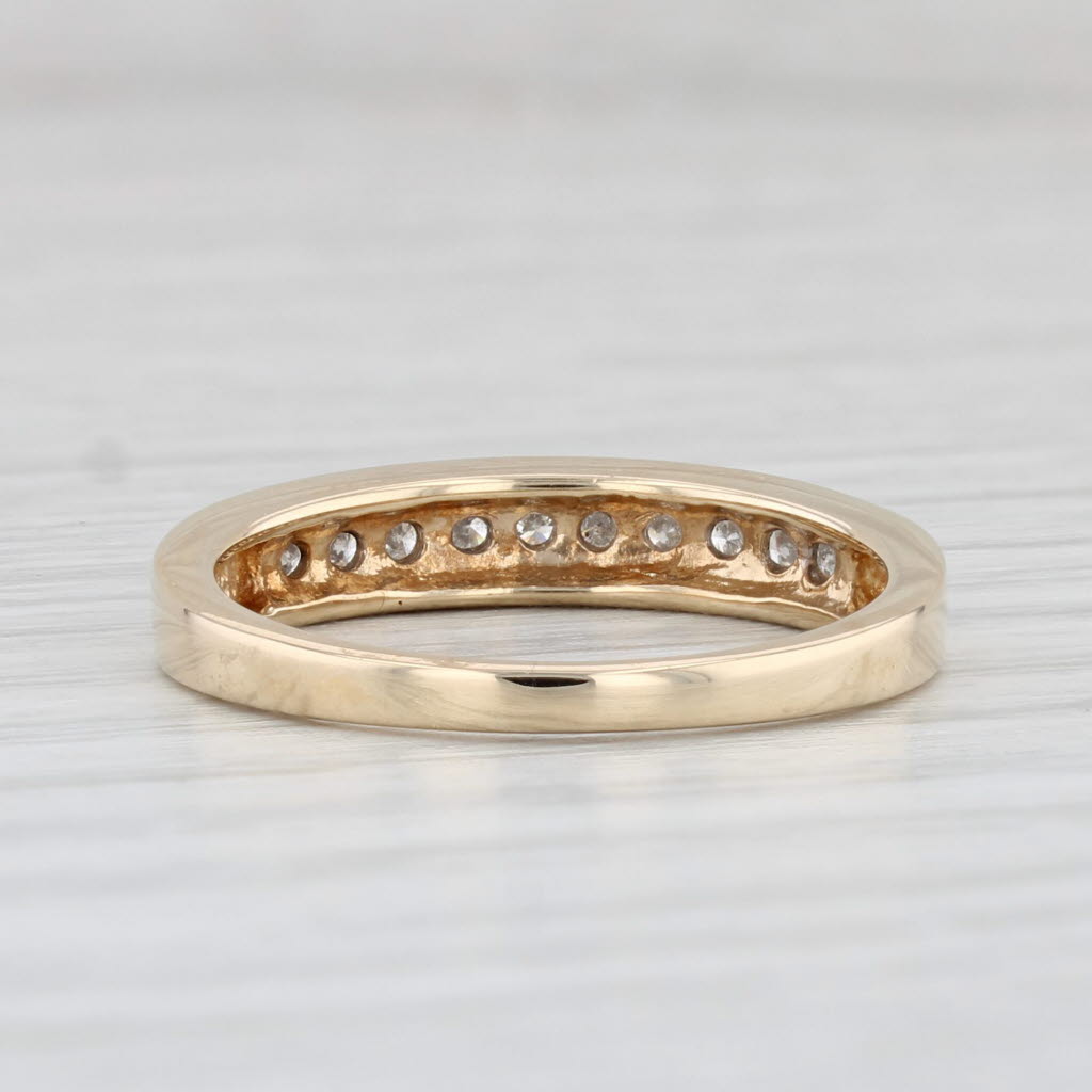Light Gray 0.24ctw Diamond Wedding Band 10k Yellow Gold Stackable Anniversary Ring