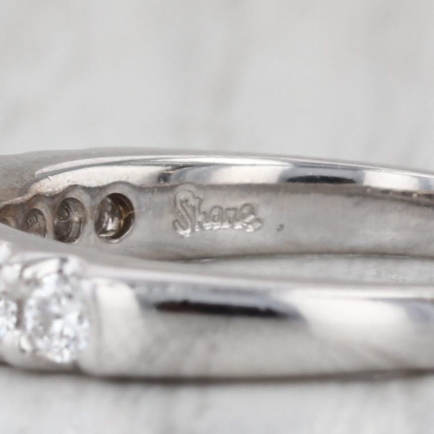 Shane & Co 0.47ctw Diamond Wedding Band 14k White Gold Anniversary Ring Size 6