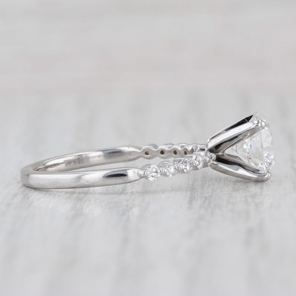 Lab Created Diamond Engagement Ring 14k White Gold Size 7.5 IGI