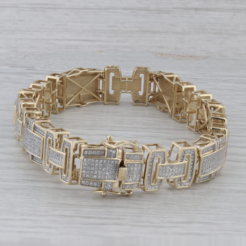 Gray 2.50ctw Diamond 10k Yellow Gold 9" Bracelet