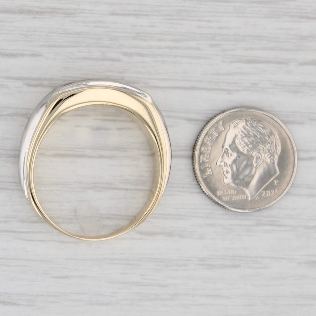 Gray 0.18ctw Diamond Ring 14k Gold Size 11.5 Men's Wedding Band