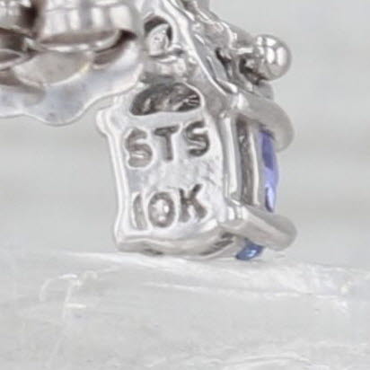 0.40ctw Oval Tanzanite Stud Earrings 10k White Gold Small Studs
