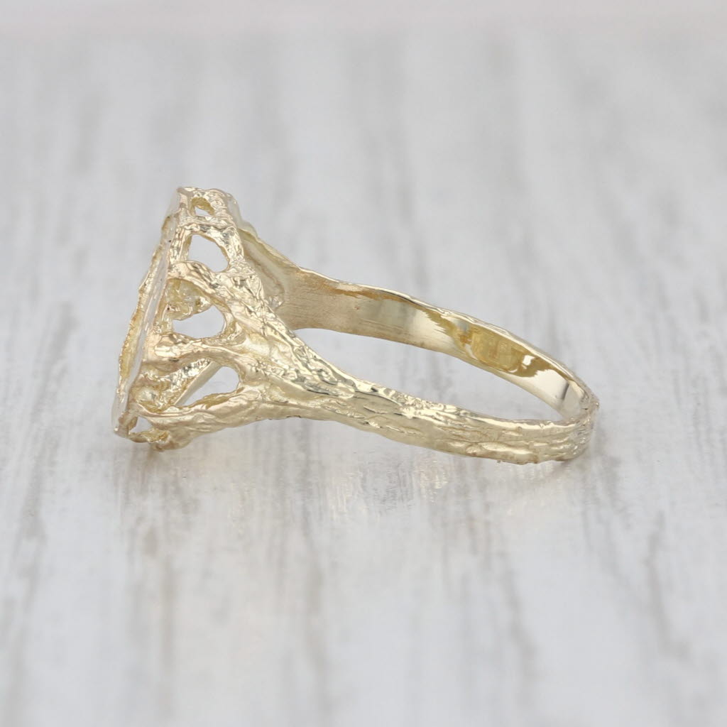 Chinese Panda Coin Copy Ring 10k Yellow Gold Size 7
