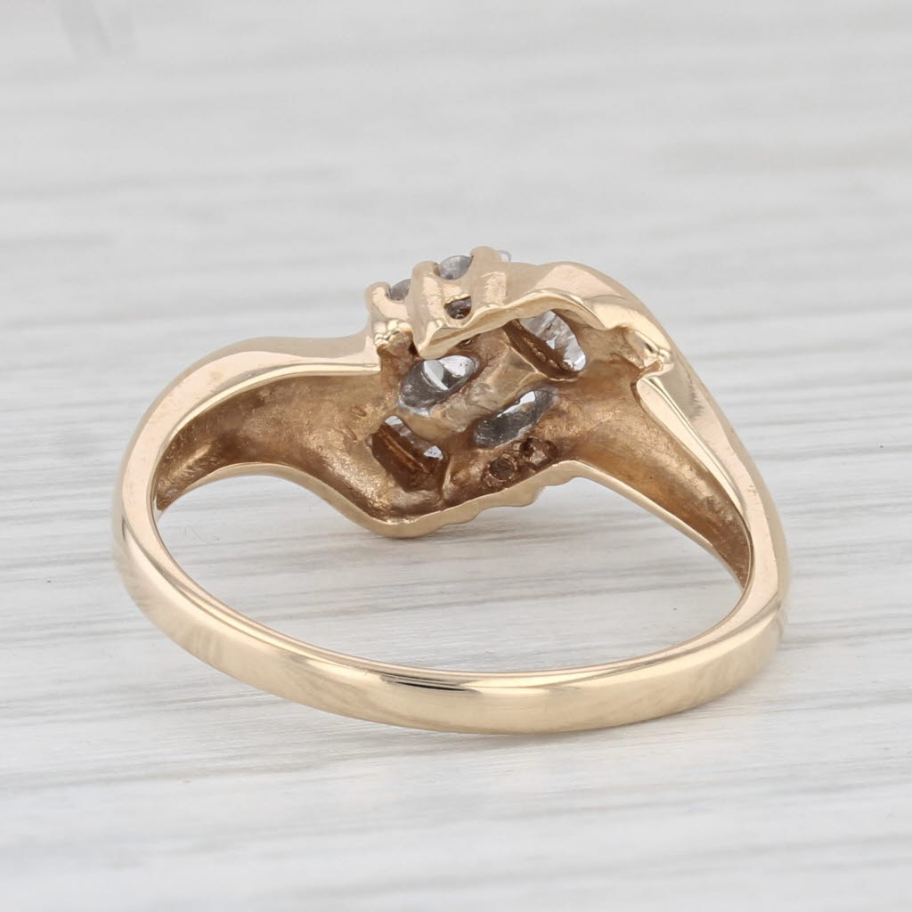 Light Gray 0.26ctw Round Diamond Bypass Engagement Ring 14k Yellow Gold Size 7