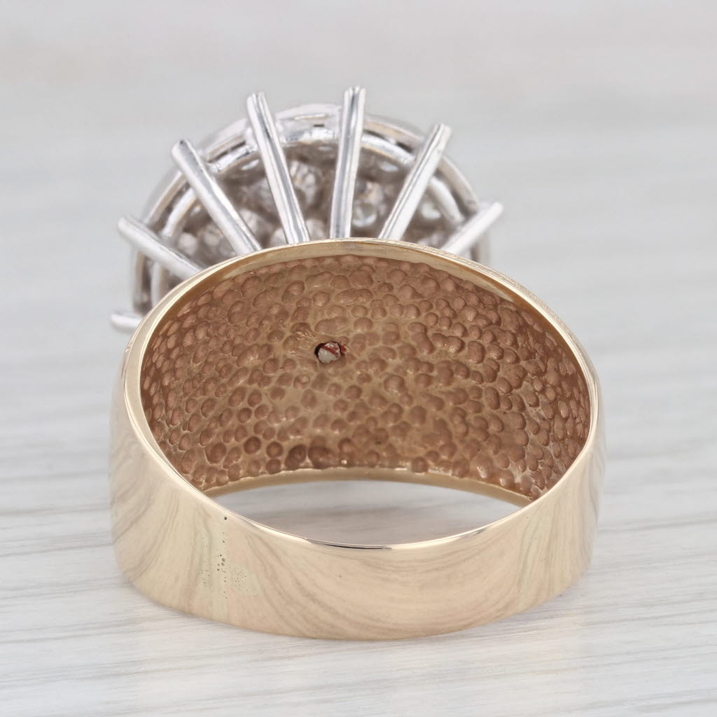 Light Gray Vintage 0.86ctw Diamond Cluster Cocktail Ring 10k Gold Size 10.75